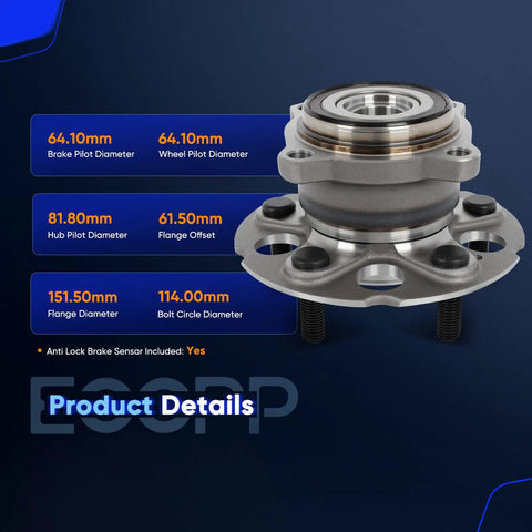 Rear Wheel Hub Bearing Assembly 512501 OE For Acura RDX 2013-2015 AWD And Honda CR-V 2012-2016 AWD With Encoder Sensor