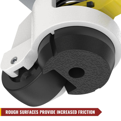 Close-up of Leveling Casters With Ratchet Handle Design For Heavy Duty Industrial Use Total Capacity 2200 Lbs Set Of 4 With Adjustable Leveling Pads TD60 showing rough surface detail.