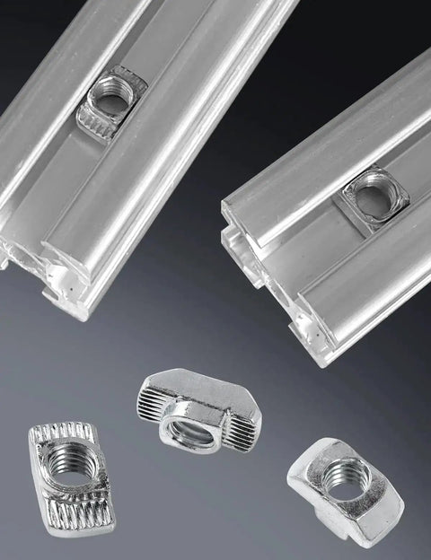 Premium 20 Pack One Quarter Inch Twenty Thread Pitch T Slot Nuts For 4545 Series Aluminum Extrusion Profiles with metal finish