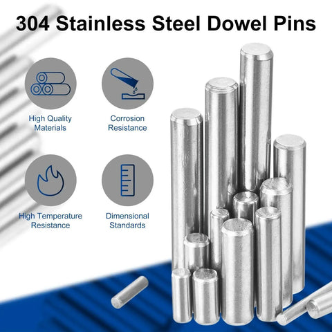 50 Pcs 4mm By 40mm Dowel Pins In 304 Stainless Steel Durable Shelf Support Pegs For Furniture And Woodworking Corrosion Resistant Fasteners Ideal Assortment For Quick Fixes And Projects.