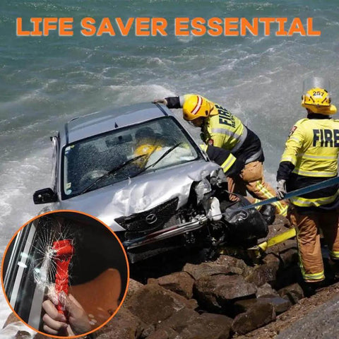 Car crash rescue with Must Have Emergency Car Safety Hammer Set Of 2 In 1 Window Breaker And Seat Belt Cutter For Quick Family Escape