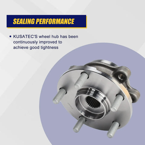 Two Piece Front Wheel Bearing And Hub Assembly With ABS And 5 Lug Bolts Fits Front For 2010 2012 Lexus HS250h, 2011 2016 Scion tC