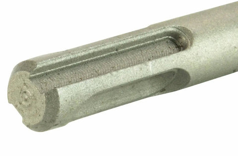 Close-up view of the shank of a 5 Piece 24 Inch SDS Masonry Drill Bit Set For Concrete Brick Mortar And Stone With Tungsten Carbide Tip Bits.