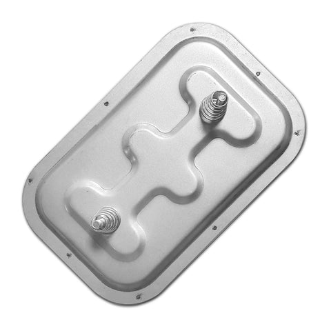 Duct access door, 10x6 in, silver metal, high-temperature grease duct