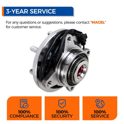 Front Wheel Hub And Bearing Assembly For 2015-2017 Ford F-150 4WD With ABS, 6-Lug, Front Driver Or Passenger Side