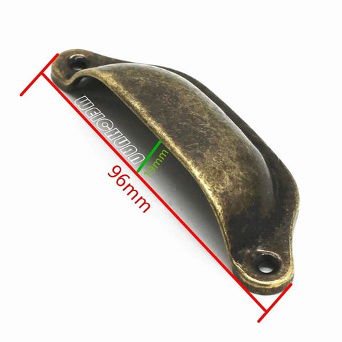 Antique Bronze Iron Drawer Knobs Pulls Handles Set For Cabinets And Wardrobes Vintage Shell Shape Nine Point Six Centimeters