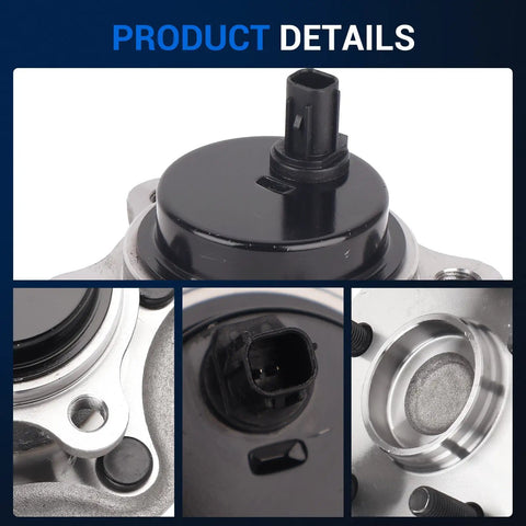 Close-up of Beefed-Up Rear Wheel Bearing And Hub Assembly 512372 5 Lug With ABS for Toyota and Lexus showing connector and flange.