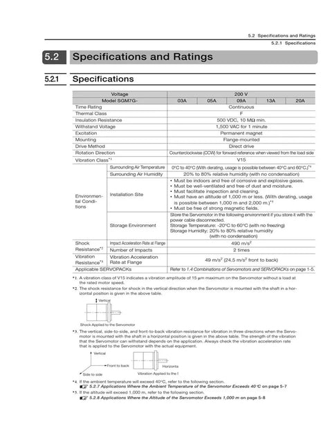 CHUNYE Sigma-7 SGM7G servo motor with brake specifications page for model SGM7G-09A7C6C (850W)
