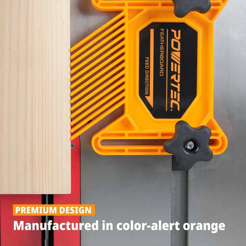 Pro Grade Universal Tandem Featherboards For Table Saw Router Table And Band Saw By POWERTEC installed on table saw