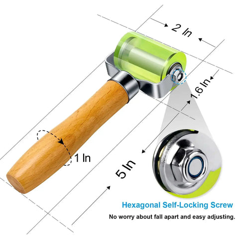 Bearings Equipped Seam Roller For Automotive Car Audio Sound Deadening And Heat Abatement Mat Wallpaper with wooden handle