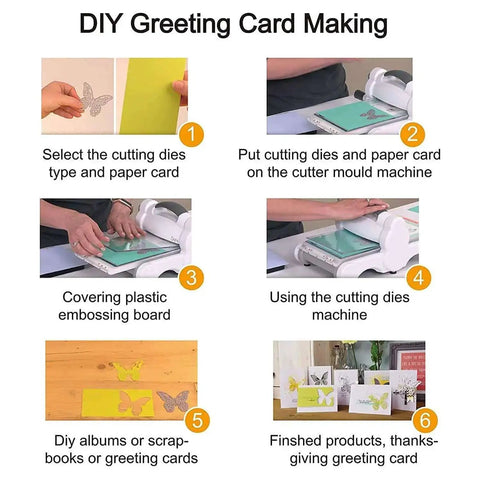 Step-by-step guide to DIY greeting card making with Eight Piece Leaf Metal Die Cuts Set for Scrapbooking and Card Making.
