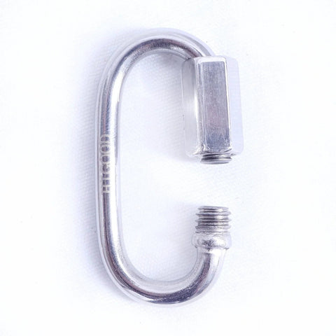 1.7 Inch Stainless Steel Carabiner and 304 Grade Chain Quick Link, heavy duty, screw locking, rustproof, weather resistant, outdoor gear