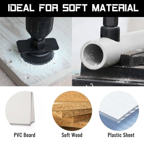 All In One Hole Saw Kit With 23 Pieces From Three Quarter Inch To Six Inch For Soft Wood Plastic PVC Drywall in use