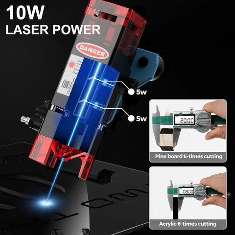 Powerful 10000mW Laser Engraver For Wood Metal Acrylic Glass With 30000mm Per Minute Cutting Speed And 0.069mm Spot Ideal DIY Laser Cutter