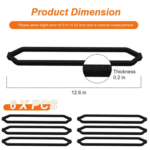 Replacement Foam Gasket Set For Vacuum Sealer Machines Compatible With Geryon Food Saver E2900 And E2901 Series, six-pack dimensions
