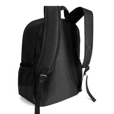 Unisex Laptop Backpack With Big Storage For Work And College Dope Galaxy Space Cat Sunglasses Theme, back view showing straps