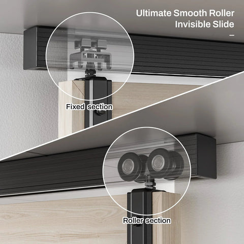 36 Inch Ceiling Mount Box Rail Hardware For Bifold Sliding Barn Doors Heavy Duty Aluminum Alloy Track Kit For Two Doors No Door Included