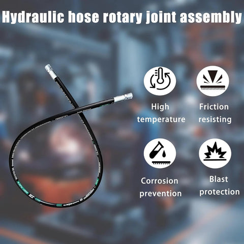 Hydraulic hose assembly, 1/4 in NPT male to male, black, 12 in long, 5800 PSI, Amazon
