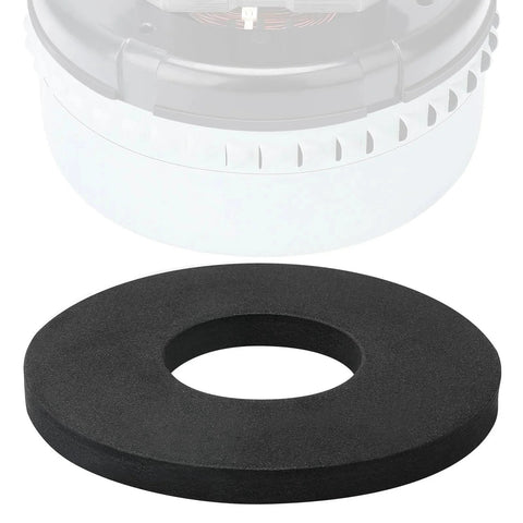 5.7 Inch Motor Gasket 2-Pack Black For Carpet Extractors, Vacuums And Blowers, shown with single gasket and motor example
