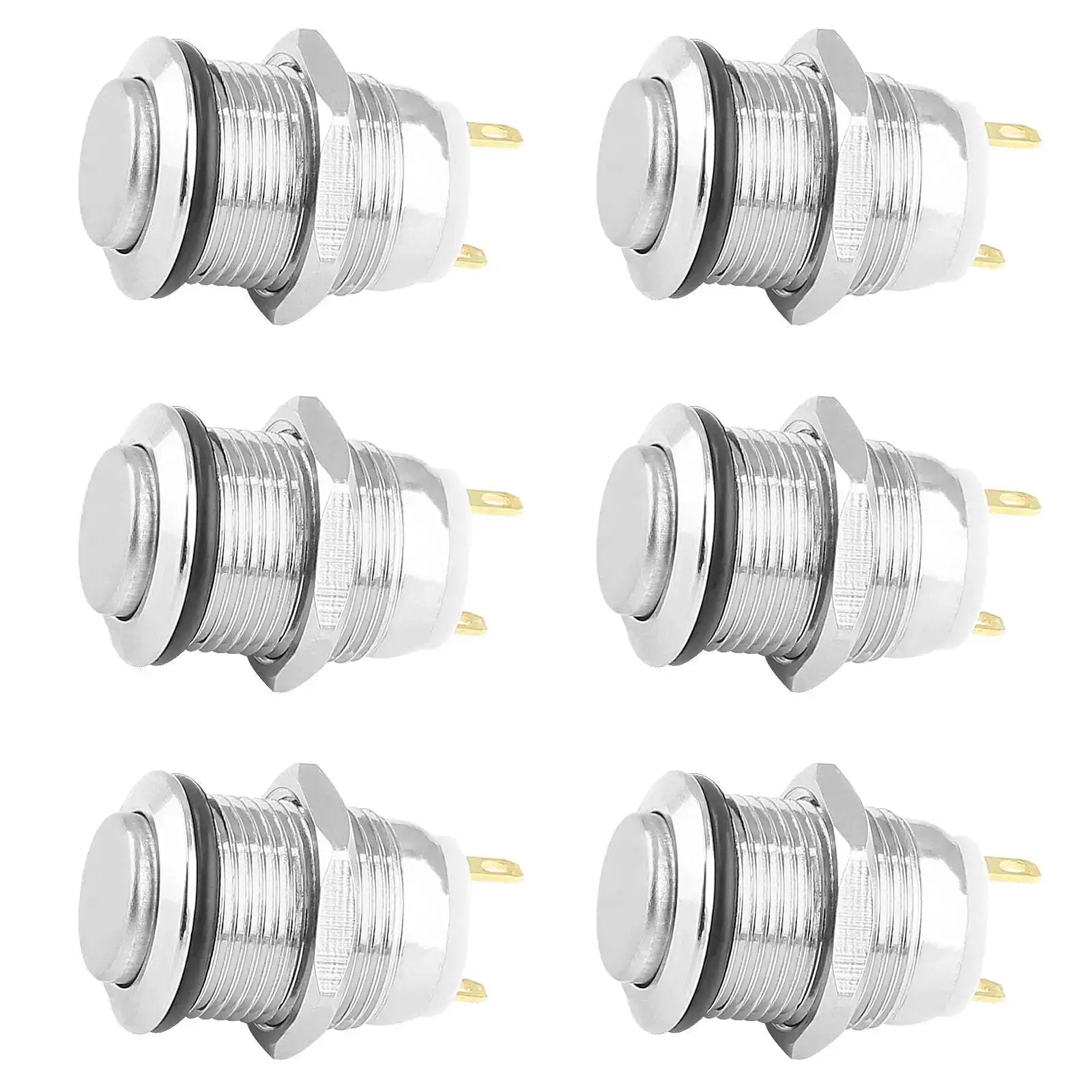 Six Pack 12mm Momentary Push Button Switches 2 Pin SPS...