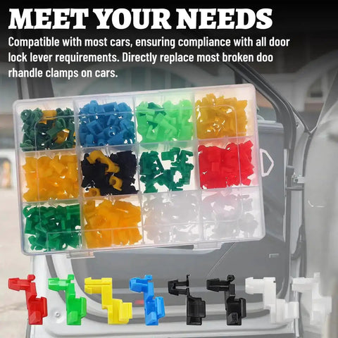Must Have 80 Piece Car Door Lock Rod Clip Kit Assortment universal clips in multicolor for left and right door handles repair