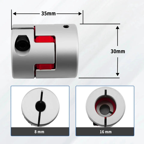 Aluminum Alloy Plum Flexible Shaft Coupling For CNC Servo Motors, Zero Backlash Spider Coupler, 8Mm To 16Mm Bore, 30Mm Dia, 35Mm Length
