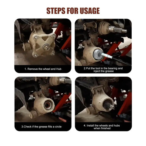 Steps for using 30mm Wheel Bearing Greaser Tool for Can Am Maverick Commander Outlander UTV ATV Bearings 6063 Aluminum Alloy