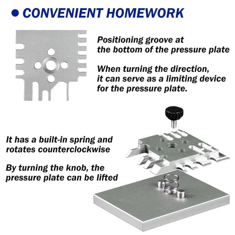 Photo Etched Parts Bender For Model Making And Diy Projects Lightweight Alloy Metal Bending Tool With Adjustable Angles And Built In Vise showing pressure plate with groove and spring mechanism.