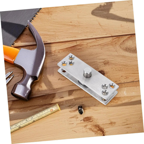 Heavy Duty 360 Degree Rotating Concealed Door Pivot Hinge For Invisible Cabinets And Bookcases Stainless Steel Hidden Door Hardware Durable Rotation Shaft System Ideal For Premium Cabinets By MAGICLULU shown on a wooden surface with tools.