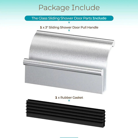 Sliding Shower Door Pull Handle For Glass Doors Fits Various Glass Thicknesses 3 Inch Length In Brushed Nickel Finish