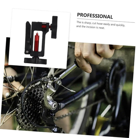 Hydraulic Hose Fitting Insert Tool For Brake System, Compact And Lightweight, Universal Oil Needle Driver With Lock shown in use