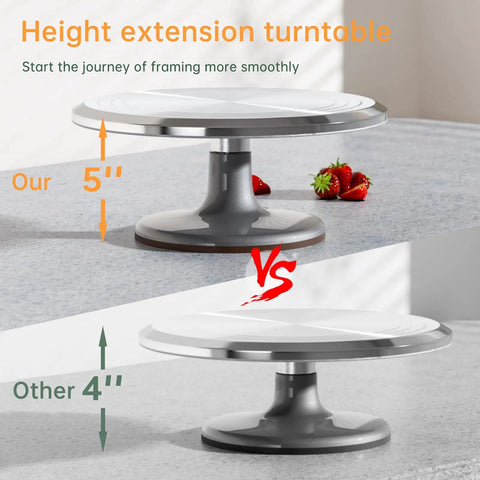 12 Inch Aluminum Cake Turntable Decorating Stand With Rotating Cake Stand Go To Kit For Cakes And Pastries