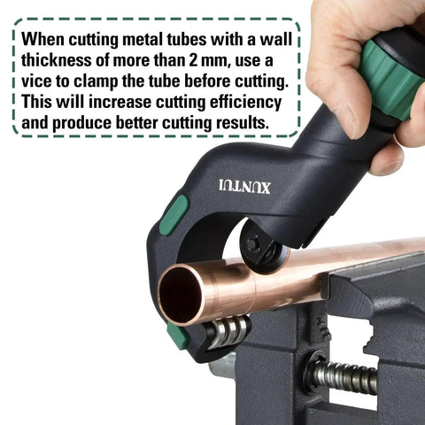 Heavy Duty Multi Material Pipe Cutter Tool Set For Copper Brass Aluminum And Stainless Steel 0.1875 Inch To 2 Inch Outer Diameter With Deburring Tools And Extra Blades By XUNTUI For HVAC And Plumbing Tubing cutting copper pipe