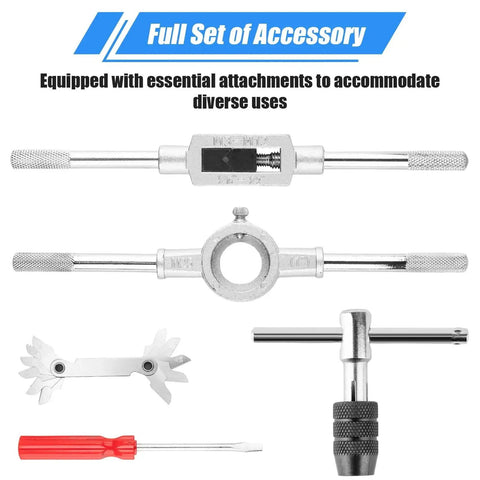 Premium 40 Piece Metric Tap And Die Set For M3 To M12 Taps And Dies With Full Threading Kit And Accessories, tools on display
