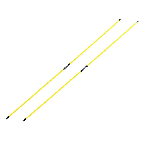 Two 48 Inch Golf Alignment Sticks Swing Trainer Yellow Set Of 2 on white background