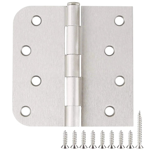 3 Pack 4 Inch Satin Nickel Door Hinges For Interior And Exterior Doors With Square Rounded 5 Eighth Inch Radius Corners