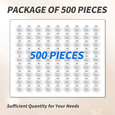 500 Pieces Plastic Hole Plugs Set For Three Sixteenth Inch Holes White Round Button Caps For Cabinets Cupboards And Shelves