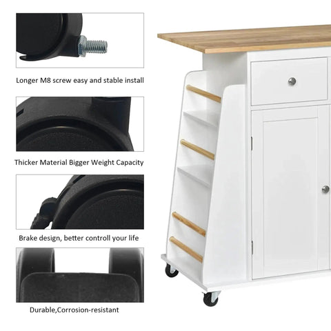 Detailed view of four pack 2 inch M8 threaded stem caster wheels nylon swivel casters with brake lock, installed on furniture.