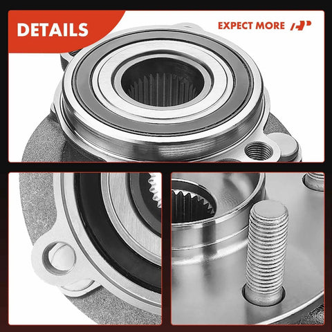 Close-up of 2 X Front Wheel Bearing And Hub Assemblies For Mazda CX-5 2013-2022 And Mazda6 2014-2019 showing steel construction