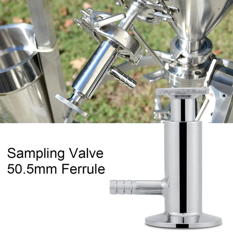 2-inch stainless steel tri-clamp sampling valve with elliptic handle and ferrule, SUS304, 50.5mm OD