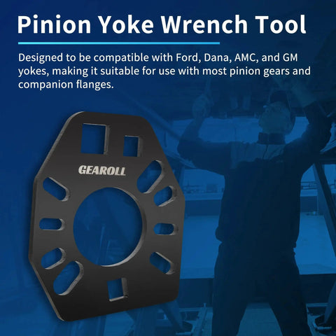 Stainless Steel Pinion Yoke Wrench for Loosening Pinion Flanges and Nuts, fits most sockets and yokes with extra half inch hole.
