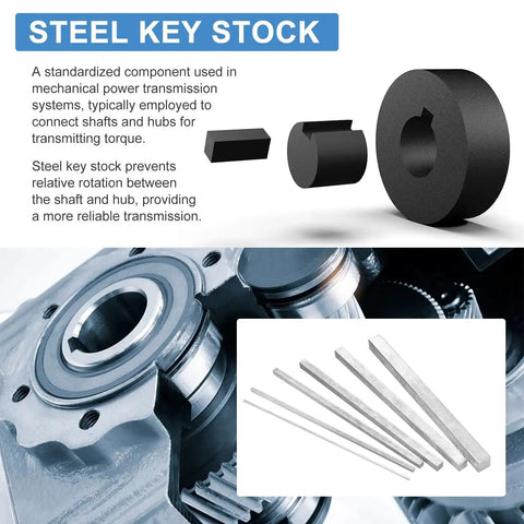 Heavy Duty Square Steel Key Stock Three Sixteenth Inch by Three Sixteenth Inch by Twelve Inch Cold Drawn 45 Steel Bars for Gearbox Coupling and Machinery Projects Pro Grade Built To Last next to mechanical components