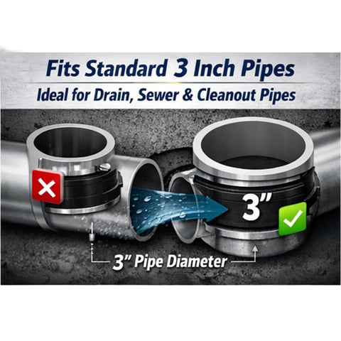 1 Piece 3 Inch Mechanical Test Plug With Steel Pipe Gripper And Wing Nut Reusable Drain And Sewer Pipe Plug For Plumbing Pressure Testing And Temporary Sealing Leak Proof Seal With Heavy Duty Rubber Gasket fits standard 3 inch pipes illustration.