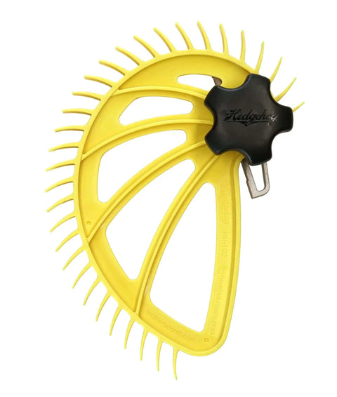 Featherboard For Table Saws With Quick One Handed Adjustments For Safer Faster And More Accurate Cuts Fits Standard Three Quarter Inch Miter Slots On Most Saws Including Bosch And Ryobi Not For Five Eighths Inch Slots Hedgehog, yellow with black knob