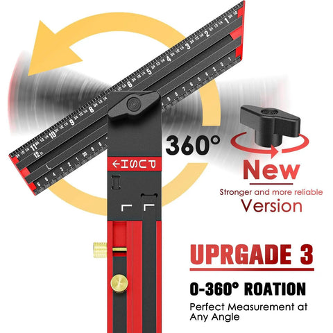 Adjustable Stair Tread Template Tool With Solid Aluminum Alloy Jig, No Assembly Required, 360-degree rotation feature
