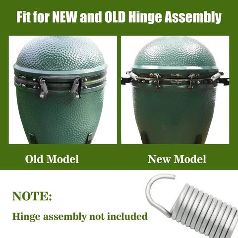 Replacement Hinge Springs For Large Big Green Egg Accessories Set Of 2 For Old And New Hinges shown with grill models
