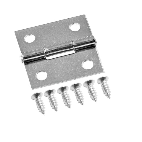 Piutouyar 6-pack 1-inch stainless steel butt hinge with screws for cabinets, boxes, drawers