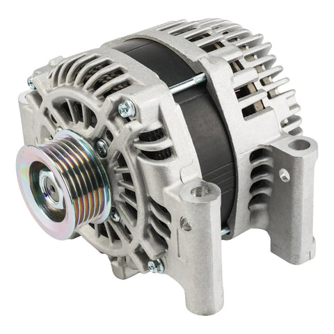 Front view of Beefed-Up 12V 150Amp CW Alternator with 6-Groove Pulley for Ford 3.0L V6 2009-2012