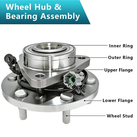 Direct Fit Front Wheel Bearing Hub Assembly 515066 Pair For Nissan Armada 2005 To 2007, Pathfinder 2004, Titan 2004 to 2007