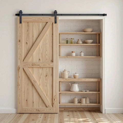 Heavy Duty Sliding Barn Door Hardware Kit Supports Up To 330 Lb, For Doors Up To 36 Inches Wide And 1.375 To 1.75 Inches Thick